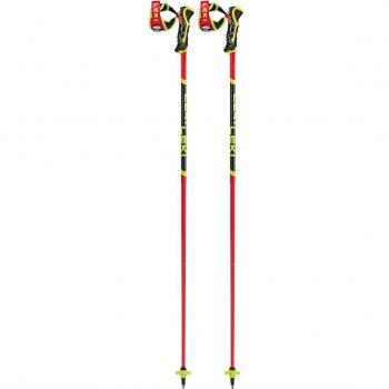 Leki Bastones de Esquí Venom SL 3D en Rojo Brillante, Negro y Amarillo Neón