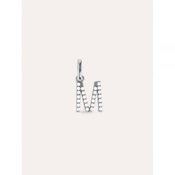 Charm Singularu Letter Spark Letra M - Colgante Inicial de Plata con Baño de Rodio