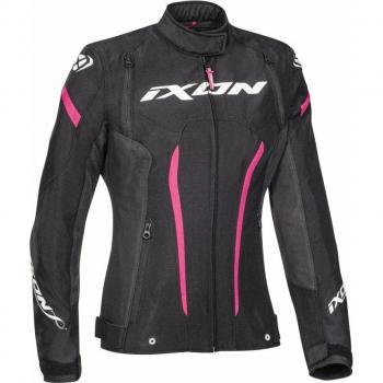 Ixon Chaqueta de Moto para Mujer Cell Negro-Antracita-Fucsia