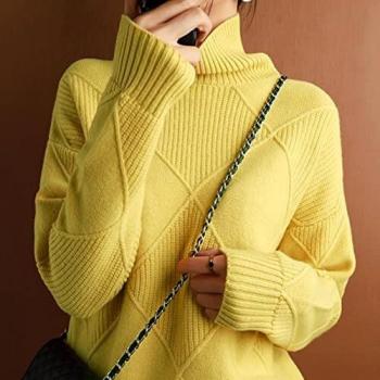 UKKO Jerséis Mujer Suéter Mujer Tortuga De Tortuga Suéter De Color Puro Tortuga De Tortuga De Tortuga De Tortuga Suelta Suéter De Gran Tamaño Mujeres