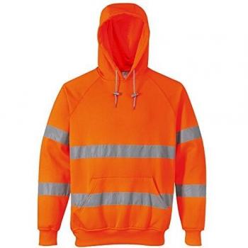Sudadera Flúor con Capucha Portwest Clase 3 Alta Visibilidad B304 Naranja XL