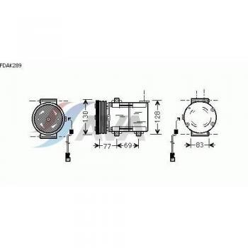 Compresor de aire acondicionado AVA Deutschland GmbH para FORD Mondeo (Ref: FDAK289)