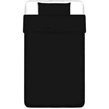 vidaXL Set de Funda Nórdica Edredón Algodón Negro Ropa Cama 155x200/60x70 cm