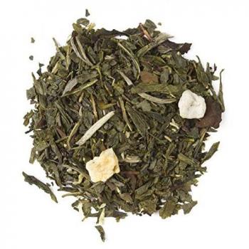 Aromas de Té - Té Verde Sencha y Blanco Pai Mu Tan Sorbete de Mango Orgánico Ecológico en Bolsitas con Trozos de Mango, Trozos de Coco y Capullos de Rosas, 10 Pirámides
