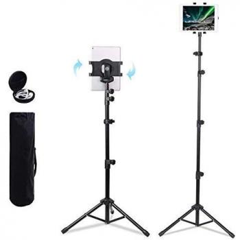 Trípode Universal portátil Soporte de Altura Ajustable Soporte para iPad/iPad Air/iPad Mini/ y Otras tabletas de 7-10 Pulgadas con Bolsa de Transporte