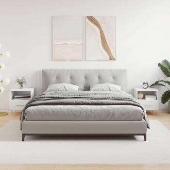 Mesita de Noche Blanca 2 piezas 40x35x47,5 cm madera multicapa
