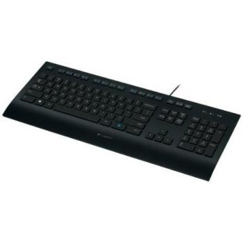 Logitech K280e Pro Teclado con Cable para Windows, Linux, Chrome, Disposición ‎QWERTZ Suiza, Negro