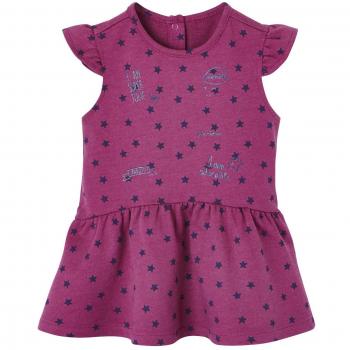 VERTBAUDET Vestido bebé niña de Felpa Estampada Rosa Oscuro Estampado 3-6 Meses, 67CM