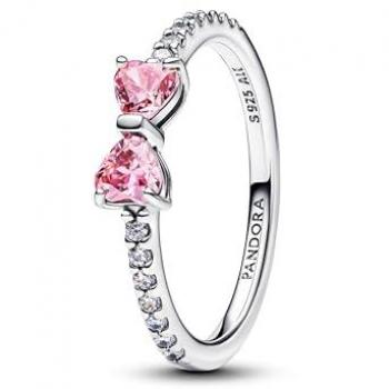 Anillo de Plata para Dama con Brillante Lazo Rosa
