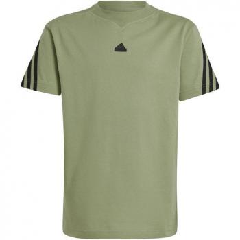 Camiseta infantil adidas Future Icons 3 Stripes verde, manga corta, talla 164