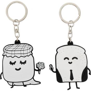 Set de 2 llaveros Iconic Mr Wonderful: Tostada y mermelada