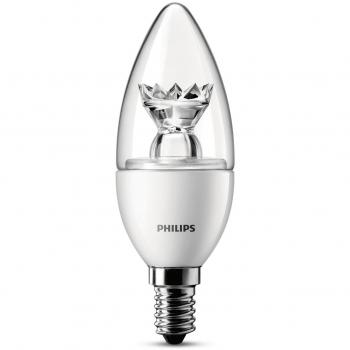 Philips 929000273801 - Bombilla LED vela transparente, 25W, casquillo E14, luz cálida, no regulable