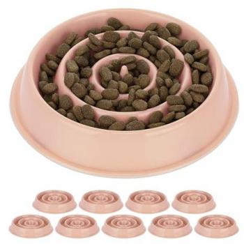 Comederos Antivoracidad para Perros RELAXDAYS, 10 Unidades, Cuencos Antiestrés de 400 ml, Apto para Lavavajillas, Color Rosa