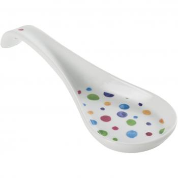 La Cija Dots - Reposa cucharas de porcelana, color blanco