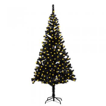210 cm PVC Pre-lit Artificial Christmas Tree with Black Stand