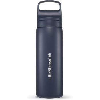 LifeStraw Go Aegean Sea Stainless Steel Water Bottle with 2-Stage Filter, 530 ml
