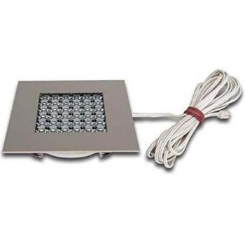 Lámpara empotrable LED Q 68 con acabado de acero inoxidable