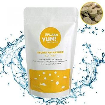 SplashYum! Aquarium Bodentabletten Hafttabletten XLTabs für alle Zierfische mit LCarnitin Lecithin Folsäure Bodenfische Fischfutter Leckerbissen für Wels Cichliden Schmerlen Diskus Guppy Pleco