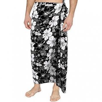 La Leela achwear traje de baño de la ropa de noche de la vendimia likre envolver pareo pareo negro aloha