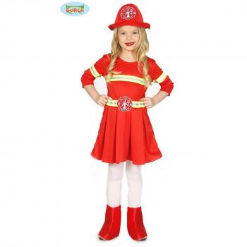 Disfraz Infantil de Bombera Uniforme Rojo Talla 5-6 Años