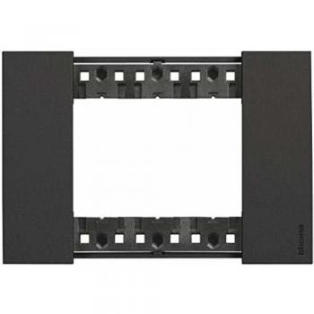 Placa Bticino Living Now 3 Modulos Color Negro KA4803KG