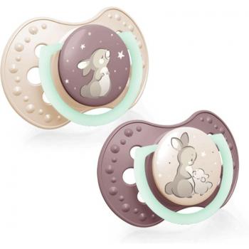 Lovi Dynamic Silicone Pacifier Night&Day 18m+ Girl - 2 Pack