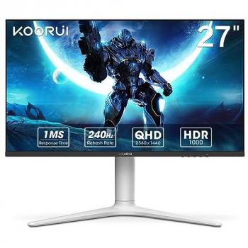 Monitor Gaming KOORUI GN10 - 27 QHD - Panel VA mini LED - 240 Hz - 1 ms - 2xHDMI 2.1, 1xDisplayPort 1.4