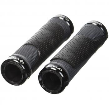 Puños de manillar Velo D3 de aluminio con cierre y gel 3 componentes - 130mm