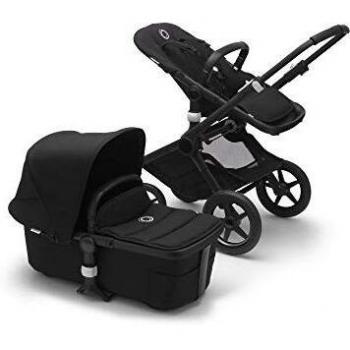 Bugaboo Fox 2 - Cochecito y silla 2 en 1 con un sistema robusto y ligero con suspensión avanzada para todo tipo de terrenos, hasta los 22 kg, con capota y base en negro