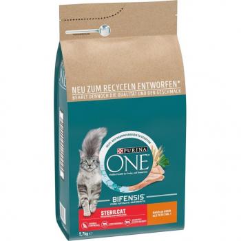 Purina ONE Bifensis Sterilcat Pienso para Gatos Esterilizados con Pollo - Pack Económico: 2 x 5,7 kg