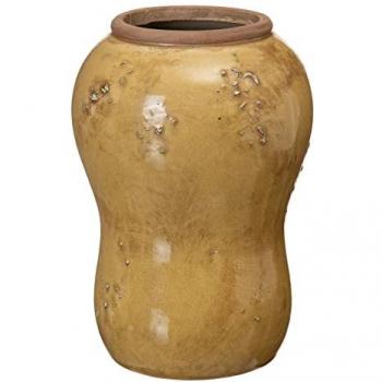 Jarrón de cerámica mostaza 14,5 x 14,5 x 21,5 cm
