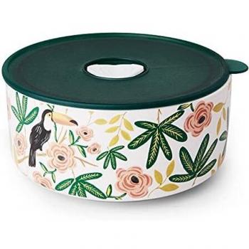 Bol de Porcelana con Tapa | Cuenco Sopa | Hermético | 0.75 litros, 15 x 15 x 7 cm | Apto para Microondas y Lavavajillas - Verde