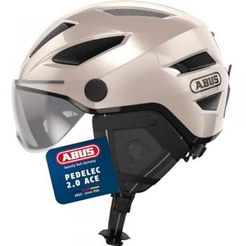 Pedelec 2.0 ACE Gold City Bicycle Helmet with Visor and Rear Light, Size L (56-62 cm)