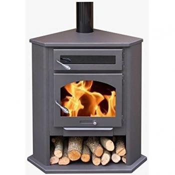 Estufa de leña 344 Rincón R2 con horno Eco Design, salida vertical 150 mm, potencia de 8 kW