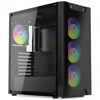Caja de computadora SilentiumPC Armis AR6X EVO TG ARGB Full-Tower Negra y Transparente