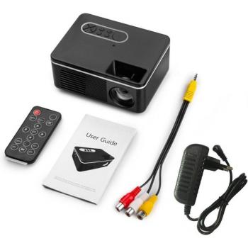 Mini proyector LED portátil S361, compatible con HDMI, soporta video HD 1080p, altavoz incorporado, AV, VGA y USB