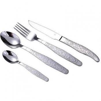 LAGUIOLE - Cubertería de metal grabado - 24 piezas para 6 comensales - Estilo veneciano - acero inoxidable - Dinero