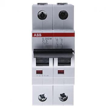 Disyuntor automático ABB S202M-C3, 2 polos, 3A, curva tipo C, capacidad de corte 10 kA a 400 VAC