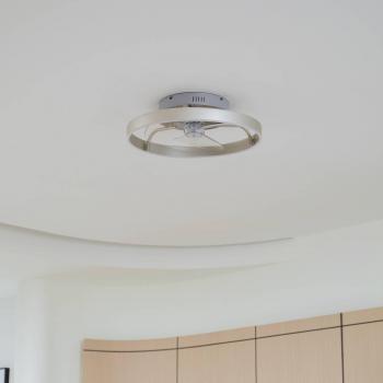 Ventilador de Techo LED Momitu, Plateado, Silencioso, Ø 14 cm