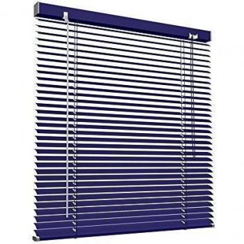 Victoria M. Persiana de Aluminio, Veneciana Fijación sin Taladrar, Incluye Clips de Sujeción Klemmfix, 160 x 130 cm, Azul