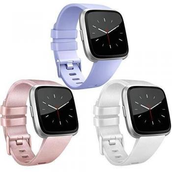 AK para Fitbit Versa Correa, Bandas Repuesto Ajustable Pulsera TPU Sport Accesorio Pulsera para Fitbit Versa Pequeño Grande