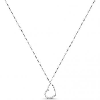 Collar de plata Itemporality SNL-101-142-UU con colgante de silueta corazón y circonitas blancas para mujer