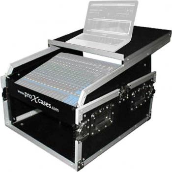 ProX T-6MRSS13ULT Heavy-Duty Flight Case with Laptop Shelf for 6U Rack and 13U Mixer