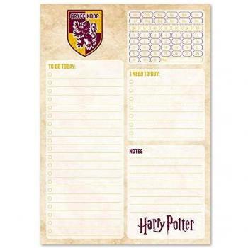 Bloc de notas de escritorio Harry Potter Gryffindor - Bloc notas A5 - Material escolar y papeleria Harry Potter - Papeleria oficina - Producto con licencia oficial