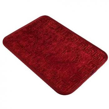 Alfombra de Baño Roja Antibacteriana y Antideslizante 100% Poliéster 40x60 cm