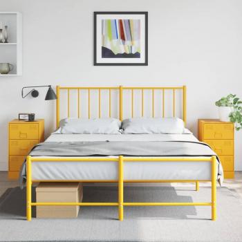 Mesitas de noche vidaXL 2 unidades acero 34,5x39x62 cm Negro, Rosa, Antracita para habitación dormitorio salón estudio mesa auxiliar