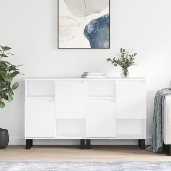 Aparadores de madera contrachapada blanca de múltiples capas (2 piezas) Vidaxl