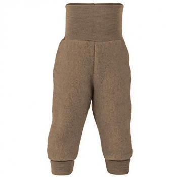 Pantalón de forro polar para bebé Engel Natur, 100% lana virgen, con cintura umbilical, color Nogal Melange, talla 74/80