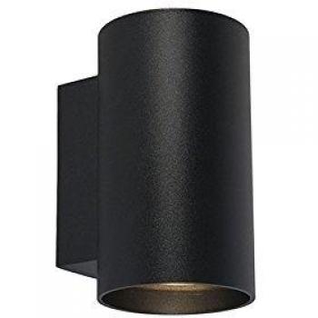 Aplique moderno negro redondo 2 luces Sandy - Acero, diseño contemporáneo, adecuado para LED, máx. 2 x 50 Watt
