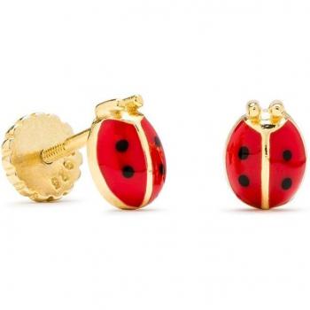 Pendientes Luxenter Nenon Kids And Baby en plata de ley 925 bañada en oro amarillo de 18 quilates con cierre de rosca
